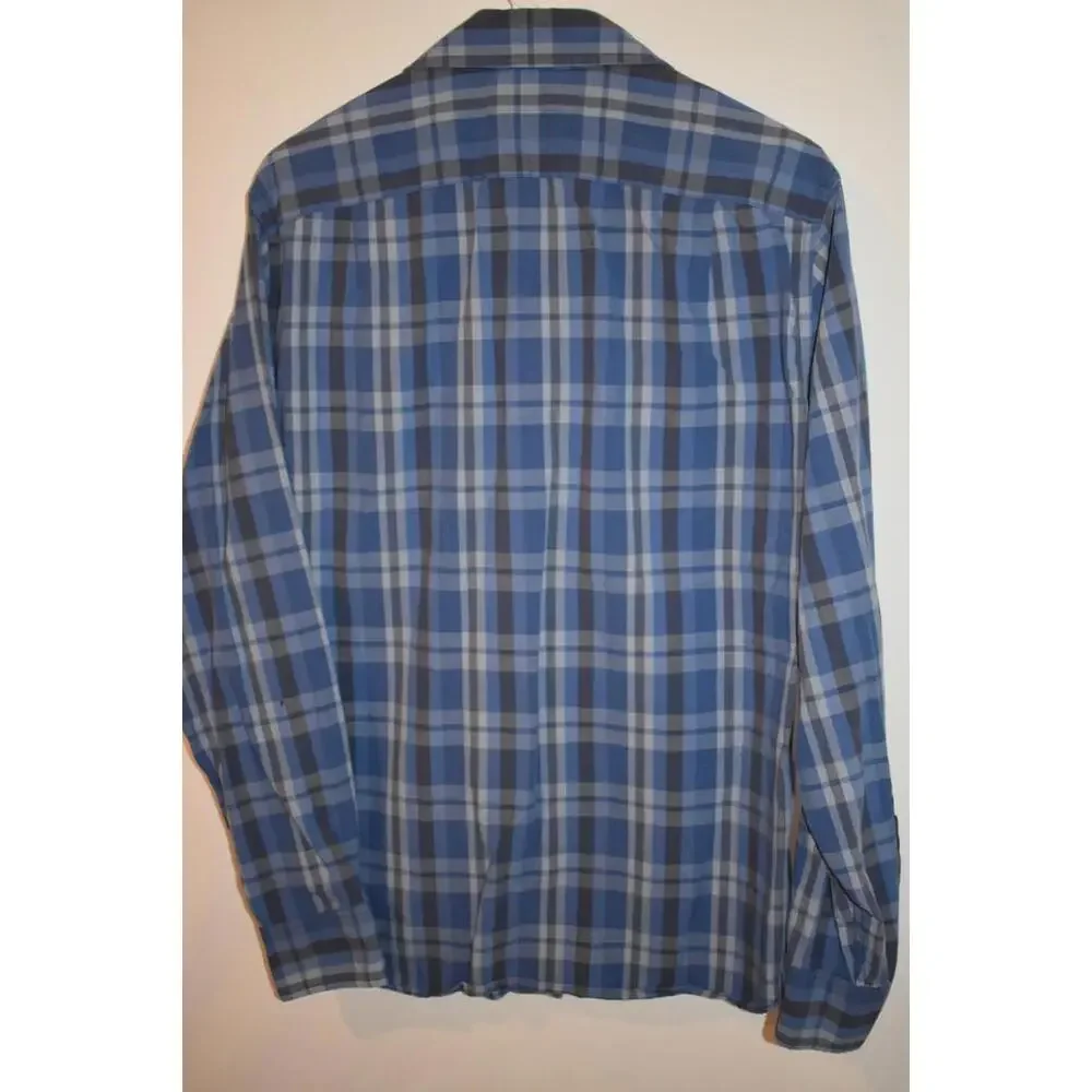 Men's J. Crew Tailored Fit Blue‎ Checkered Button Up Size Medium